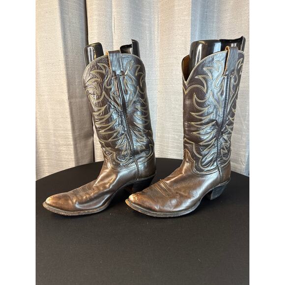 Vintage Men’s Brown Leather Cowboy Boots Sz 10.5D